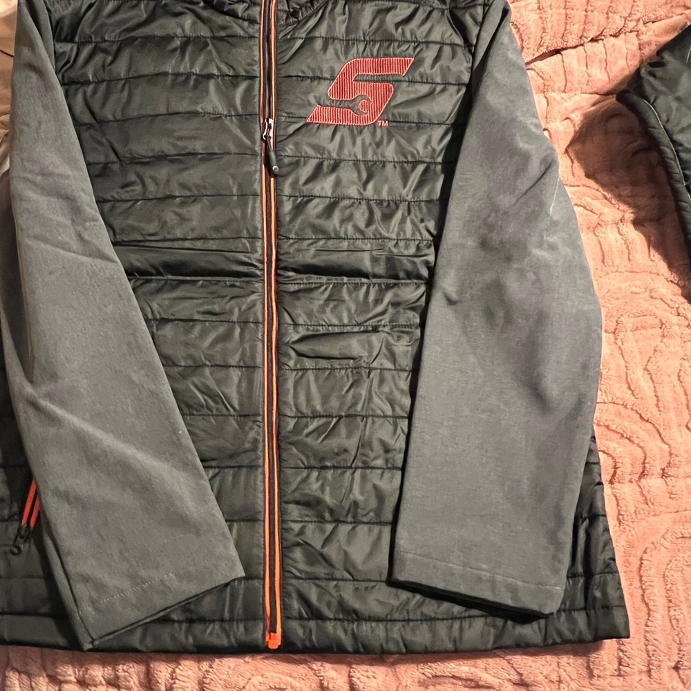 Snap-On Tools Men's Gray and Black Puffer Jacket